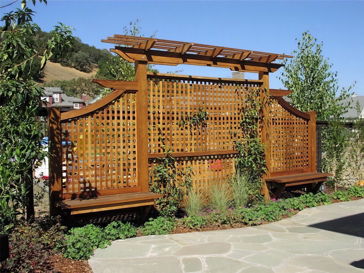 Glorious Redwood Fencing and Seats